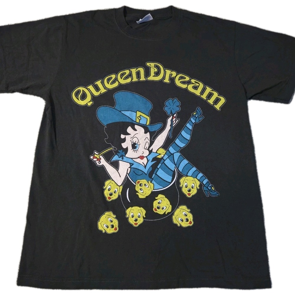 Betty Boop T-Shirt Dream Queen Double Sided Vintage Style Lucky Size L Hanes
